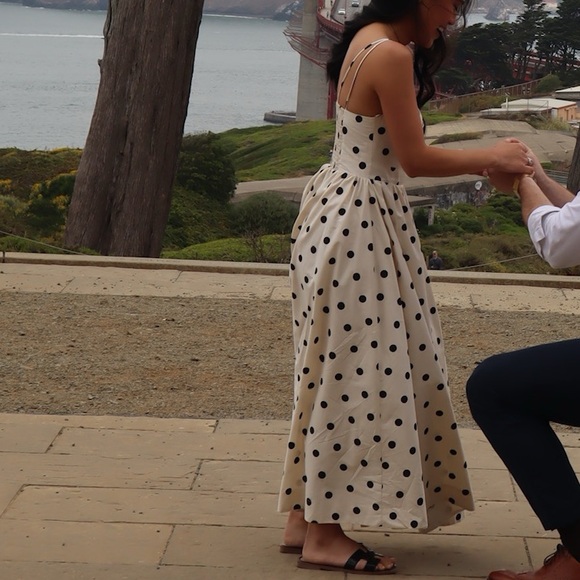 En Saison Polka Dot Tie Strap Midi Dress size XS - Picture 6 of 6